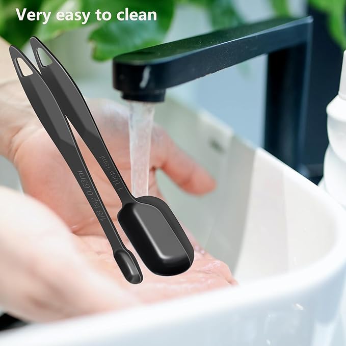 2 Pcs 1/4 Teaspoon(1.25 mL | 1/4 Tsp | 1/16 Tbsp | 1.25 cc | 1/32 oz) Stainless Steel Single Measuring Spoon, Long Handle Metal Measuring Spoon, Kitchen Gadgets for Cooking & Baking(Black)