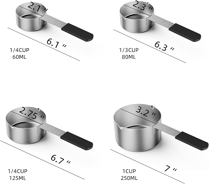 Magnetic Stainless Steel Measuring Cups & Spoons Set –(4+8)-Piece Stackable Set with Engraved Measurements – Dishwasher Safe Baking Essentials-(4Solid+8Rainbow)