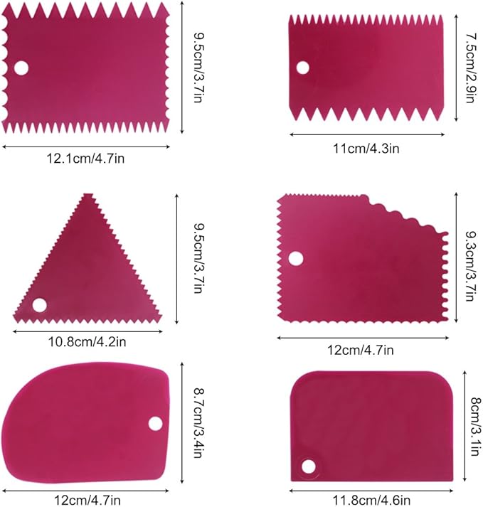 DaKuan Fabulous Cake Scraper Smoother and Fondant Kit - 6 Pcs Decorative Scrapers Polisher and 16 Pcs Modeling and Sculpting Tools