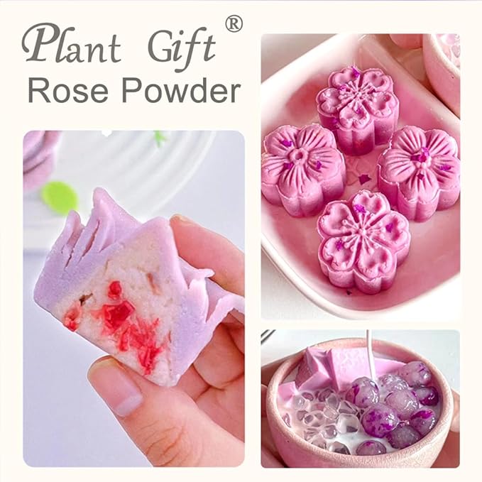 100% Natural Pure Rose Powder 100g/3.52oz 玫瑰粉 Edible Rose Petal Powder for Cooking & Baking - Natural Powdered Organic Rose Petals for DIY Face Masks, Skin & Hair Care Products