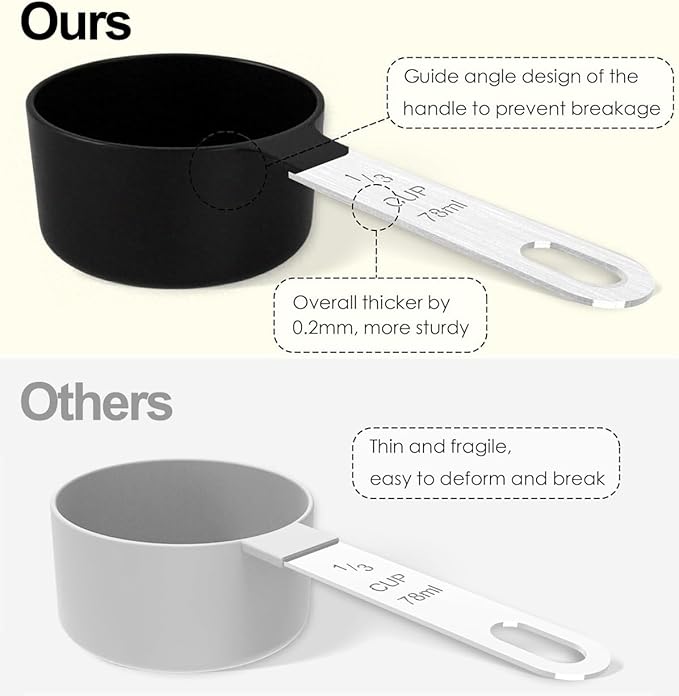 Measuring Spoons and Cups Set, Stackable Stainless Steel Kitchen Gadgets for Baking and Cooking
