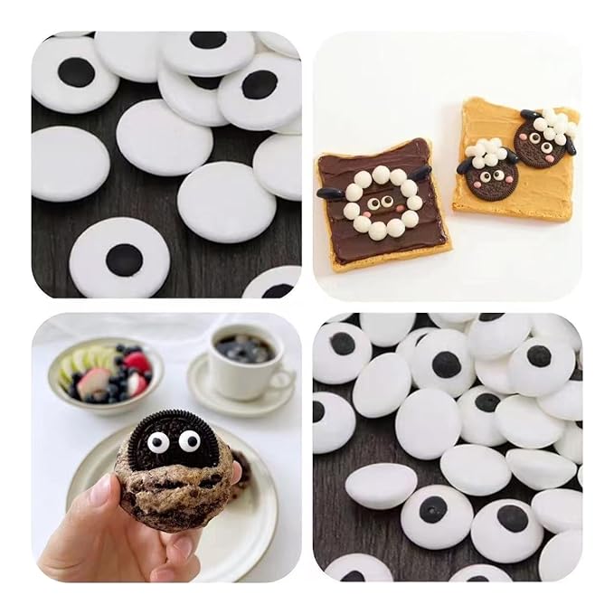 PhilaeEC Color Candy Eye Eyeball Sprinkle Halloween Edible for Cake Decoration Small 1CM Eyes Candy Baking Cookie Cupcake Toppers Decoration Halloween Christmas Valentines Supplies