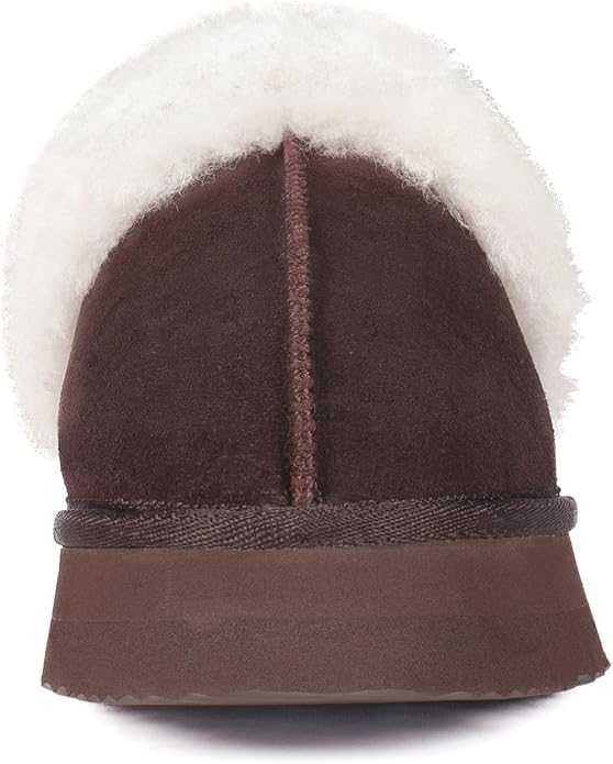 Parfeying Women's Sheepskin House Slippers Indoor Outdoor Shearling Shoes for Women