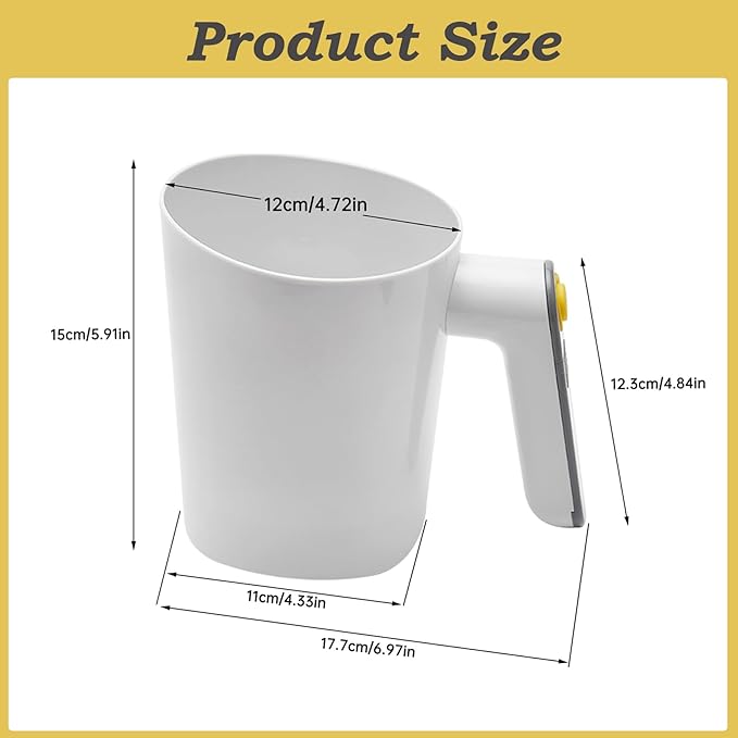 Electric Flour Sifter - Battery Operated Stainless Steel Mesh Shaker, Cup Shape Powder Shaker Strainer Handheld Cooking Tool for Pastry Baking,Ergonomical Handle,4 Cup/1L Capacity