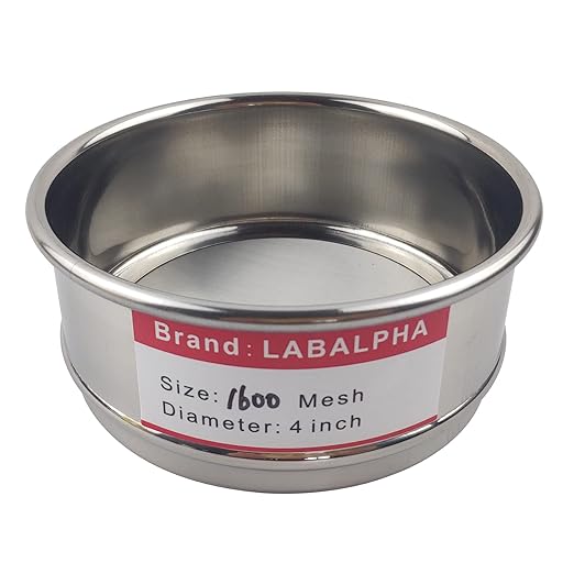 LABALPHA 1600 Mesh Lab Sieves, Test Sieve #1600 Mesh, 4'' Diameter, 304 Stainless Steel Wire Cloth (0.01mm)
