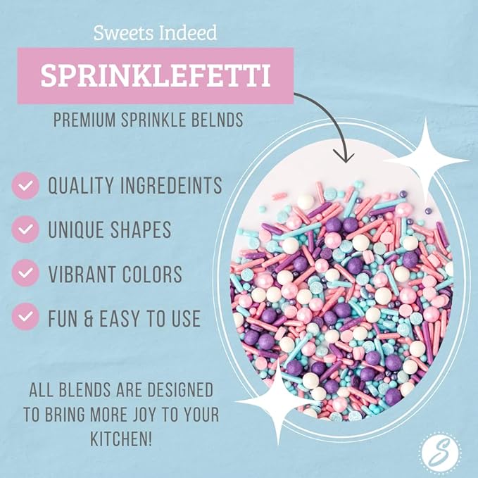 Sweets Indeed Sprinkles, Cupcake Edible Sprinkle Mix, Perfect for Cake Decorations, Baking, Ice Cream, Cookies, Cupcake Topper