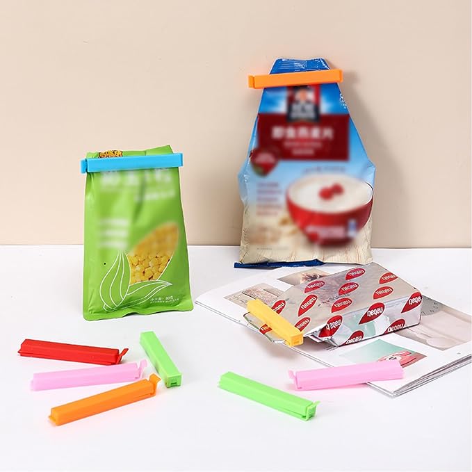 Zhtuck 40PCS Sealing Clip Bag Plastic Food Bag Clips Large Size Chip Clips Bag Clips Food Clips for Food Storage Kitchen and Home (5.5in x 20, 3.1in x20)