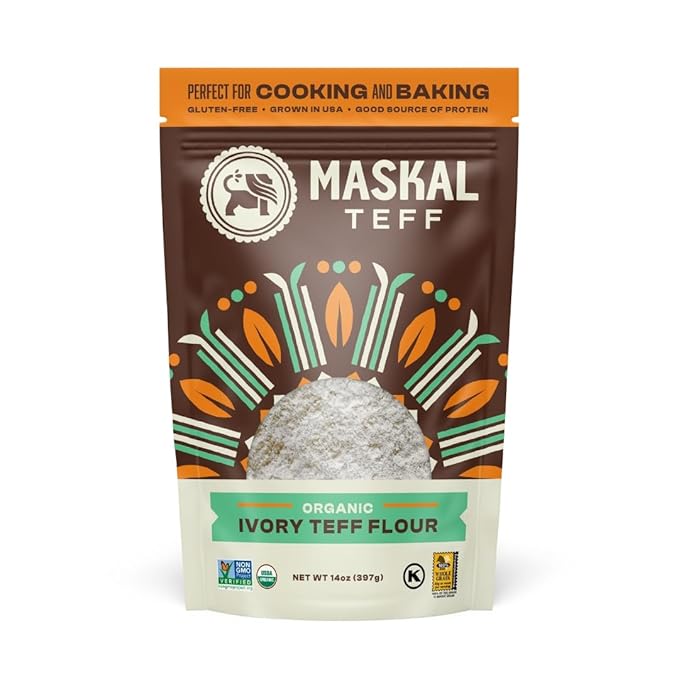 Maskal Teff Organic Ivory Teff Flour, 14 Ounce (6 pack)
