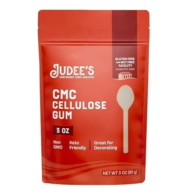 Judee's Gluten Free CMC Powder - 3 Oz Pouch - Gluten Free Dough Enhancer & Fondant Thickener - Ice Crystal Inhibitor for Frozen Foods - Tylose Powder Fondant & Baking Stabilizer
