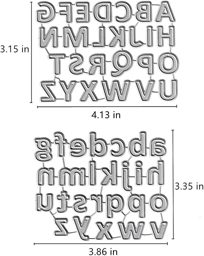 Lowercase 26 Alphabet Cutting Dies, Capital 26 Letters Die Cuts Metal Embossing Stencils Template Mould for Card Scrapbooking and DIY Craft Album Paper Card Decor