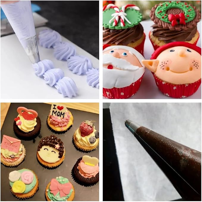 Piping Bag, 100 Pcs Disposable Pastry Bags Plastic Icing Pipe Bag, DIY Cake Decorating Tool for Cupcake Biscuit Dessert Cookie Decorating, White Extra Large, Thick, Long 55CM / 24 Inches