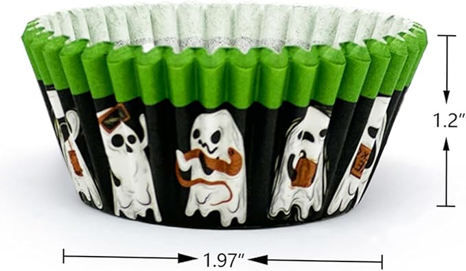qiqee Halloween 300-Count Cupcake Liners Standard Cupcake Cups 6 Design Cupcake Papers Baking Cups Cupcake Wrappers for Halloween (Standard Size)