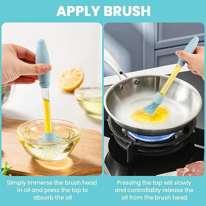 4PCS Silicone Oil Brush Basting Pastry Brushs for Cooking,Heat Resistant-Pastry-Brushes,Baking,Food-Brush Grilling Tool Basting-Brush for Baking Cooking Kitchen Gadget Outdoor Use