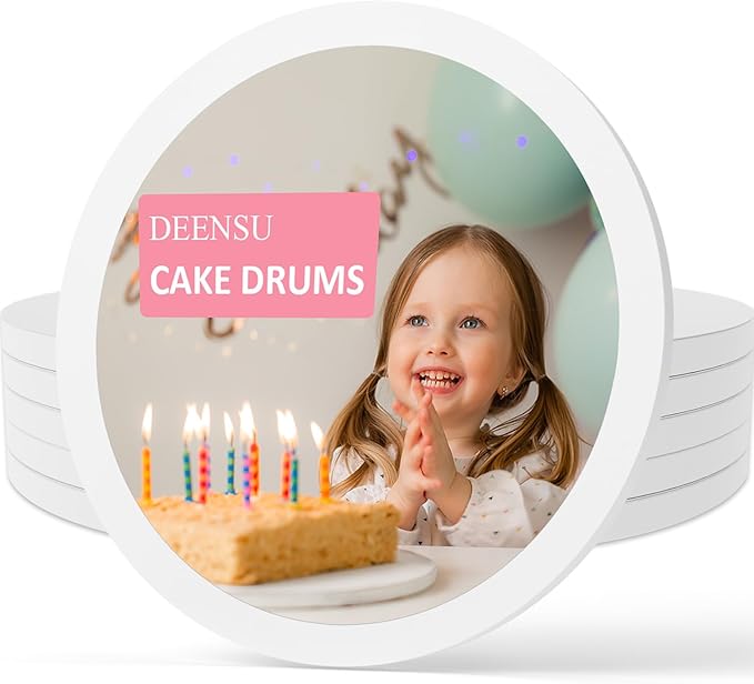 6 PCS 12-Inch Cake Drums, Sturdy Cake Boards, 1/2" Thick Cardboard Rounds for Multi-Layer Cakes, Food-Grade Cake Base