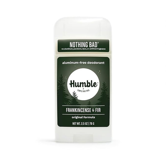 HUMBLE BRANDS Original Formula Aluminum-free Deodorant. Long Lasting Odor Control with Baking Soda and Essential Oils, Frankincense & Fir, Pack of 1