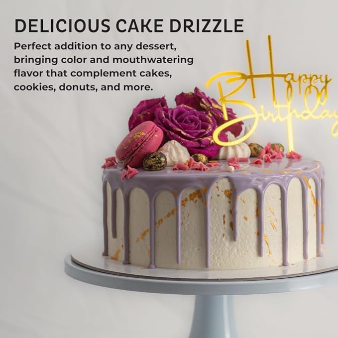 Chocolate-Flavored Cake Drizzle by Chefmaster, Edible Drip Frosting for Decorating Cupcakes, Cookies, Donuts, 5 oz