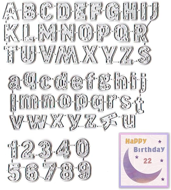 Capital Alphabet Letters Die Cuts for Card Making, Number Words Cutting Dies Sets Alphabets Dies Stencils Embossing Template for Scrapbooking DIY Cards Album Crafts Supplies