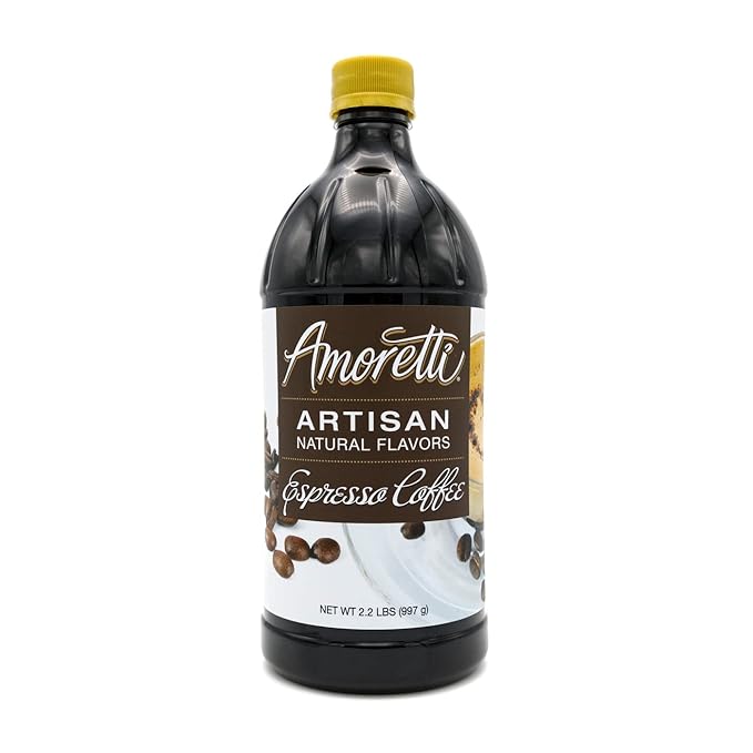 Amoretti - Natural Espresso Artisan Flavor Paste, 8 oz, Perfect For Ice Cream, Beverages, Cakes, and more, Preservative Free, Vegan, Gluten Free, No Artificial Sweeteners, Highly Concentrated