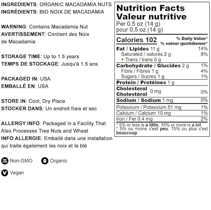 Food to Live Organic Dry Roasted Whole Macadamia Nuts, 4 Pounds – Unsalted, Delicious and Nutritious Snack Made from Premium Non-GMO Nuts, Perfect for Keto and Paleo Diet. Rich Butter Flavor. Kosher