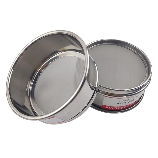 LABALPHA 400 Mesh Lab Sieves, Test Sieve #400 Mesh, 4'' Diameter, 304 Stainless Steel Wire Cloth (0.0385mm)