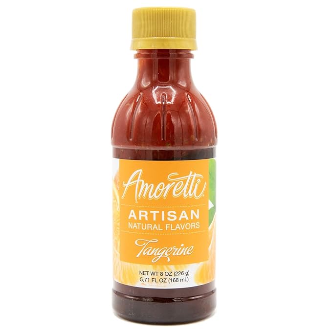 Amoretti - Natural Tangerine Artisan Flavor Paste, 8 oz, Perfect For Ice Cream, Beverages, Cakes, and more, Preservative Free, Vegan, Gluten Free, No Artificial Sweeteners, Highly Concentrated