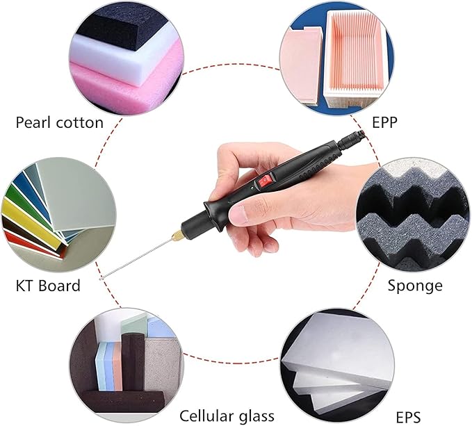 GOCHANGE Foam Cutter, Upgraded Electric Hot Knife With Button and Power Light, 100-240V/15W Hot Knife, 10CM Styrofoam Cutting Pen with Electronic Transformer Adaptor