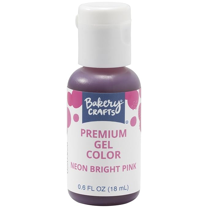 Bakery Crafts Premium Gel Food Color 6 Bottle Assortment, 4.2 Fl Oz, Edible Coloring For Use with Cake Mix, Buttercream, Whipped Icing, Fondant & Piping Gel, Highly Concentrated, Red, Pink, Yellow, Green, Blue, Black - 6 x 0.7FL