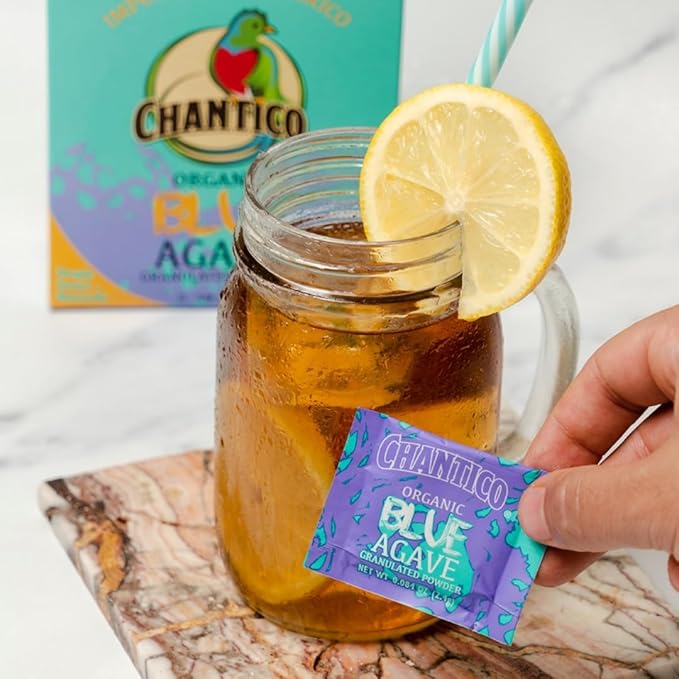 Chantico Agave Sweet Organic Granulated Agave Powder, 35 Sachets convenient pack, single serving sweetener packs, low Glycemic Index, good with tea, coffee and baking