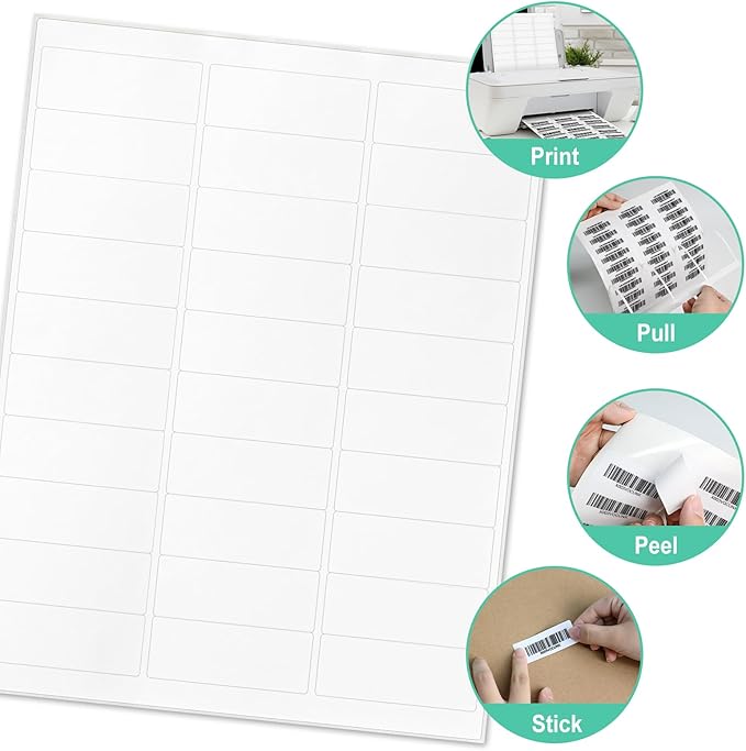 L LIKED Printable Address Labels, 1" x 2-5/8", 2 Packs of 900, Label Stickers for Envelopes (1800 Labels)