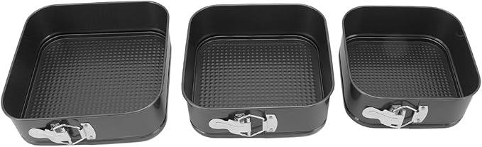 3Pcs Springform Pan, Leakproof Nonstick Cheesecake Pan with Stainless Steel Spring Buckle, Springform Cake Pan with Removable Bottom for Cheesecake Pizza Bread (20/22/24)
