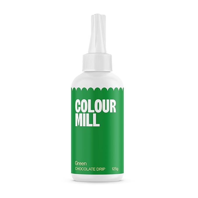 Colour Mill Chocolate Drip Easy-Melt Drizzle for Desserts, 125 Grams Green