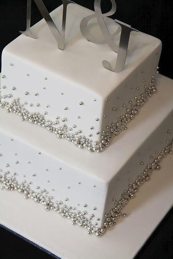 Silver Pearl Sugar Sprinkles 3.53 oz, 7mm Candy Pearls Ideal for Baking, Cake and Cupcake Toppers, Cookie Decoration, Ice Cream Topping, Wedding Shower Valentines Halloween Christmas
