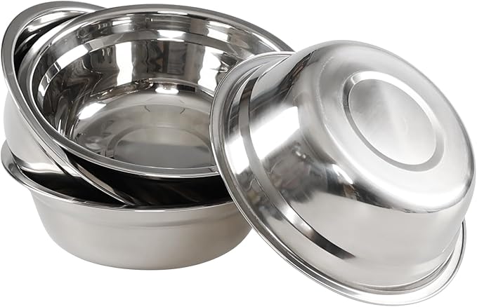 4-Pack Stainless Steel Mixing Bowls, Metal Nesting Bowls