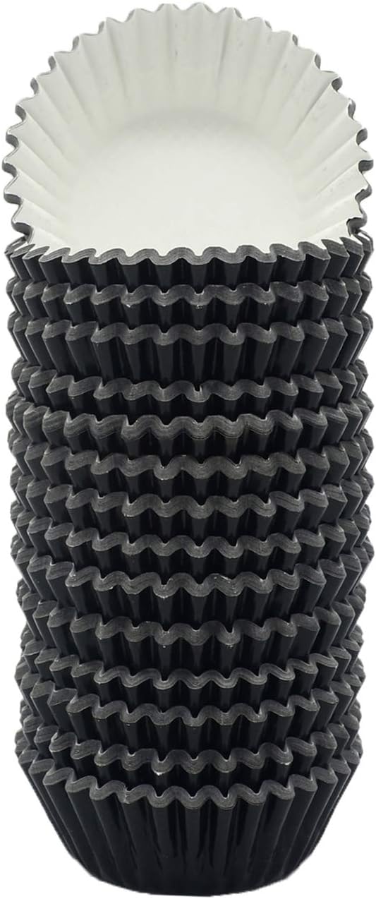 Mini Black Foil Cupcake Liners Muffin Baking Cups for Party and More, 300-Count