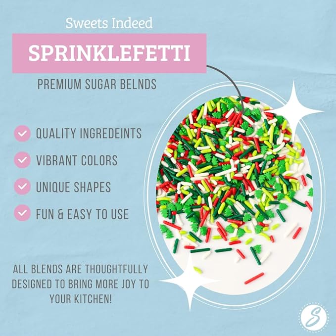 Sweets Indeed Bulk Christmas Sprinkles – 1.2 lb Bulk Jar | Holiday Red, Green & White Sprinkle Blend for Cookies, Cakes, Cupcakes & Bakeries