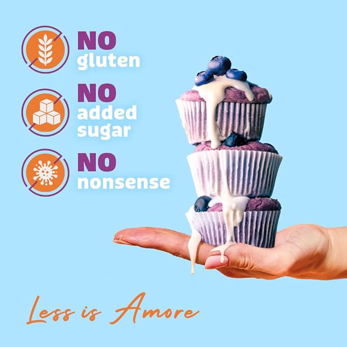 Dilettoso's Organic Gluten-Free Oat Flour Baking Mix | Variety Pack: Vanilla, Chocolate, and Wild Blueberry | Pancakes, Waffles, Cupcakes, Brownies, and Cookies | 10oz AMORE Mix (6 Boxes)