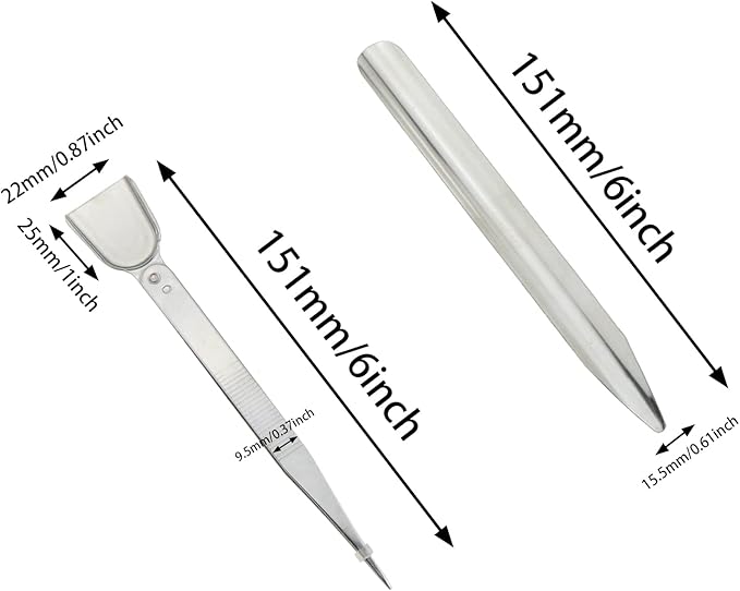 DIY Jewelry Making Tools E-outstanding 2PCS Beading Tweezers Tool with Scoop and 2PCS Long Tube Scoop Pick Up Tools for Seed Beads Diamond Jewelry Making