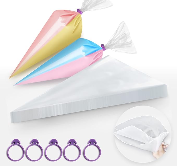 ilauke 15 inch Piping Bags, 100 Pcs Thickened Disposable Pastry Bags Decorating, Icing Piping Bags for Frosting Cake Buttercream Frosting Cupcake Baking Decoration Supplies