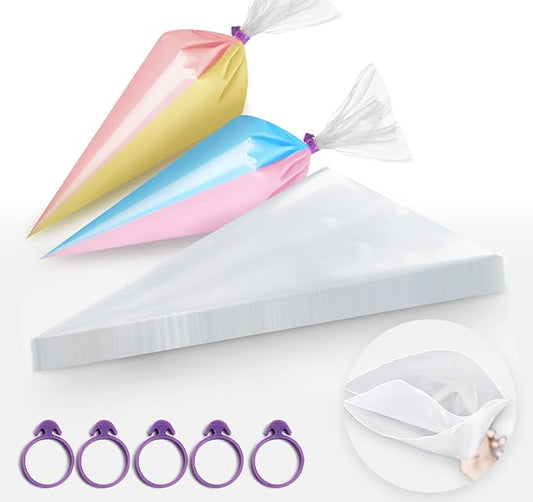 ilauke 15 inch Piping Bags, 100 Pcs Thickened Disposable Pastry Bags Decorating, Icing Piping Bags for Frosting Cake Buttercream Frosting Cupcake Baking Decoration Supplies