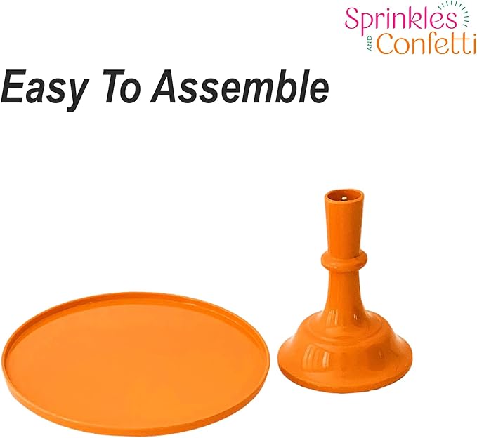 Sprinkles & Confetti 11" Peach Orange Plastic Cake Stand – Elegant and Durable Melamine Dessert Display Tray for Parties, Weddings, Birthdays & Catering Events – Reusable Serving Platter