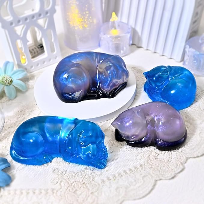 Cat and Dog Resin Silicone Mold, 3D Animal Epoxy Casting Molds, Resin Pet Memorial Statue for The Preservation of Animal Hair and Ashes, Pet Parents Souvenir,DIY Home Decorations, Art Crafts, Gift
