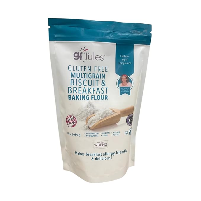 gfJules Certified Gluten Free Multigrain Biscuit & Breakfast Baking Flour | No Grit, Non-GMO, Vegan | Certified Top 9 Allergen-Free & Kosher | Corn-Free | 24 Ounces
