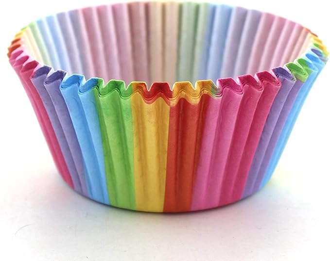 WARMBUY Rainbow Cupcake Papers Baking Cup Liners, 300 Pcs
