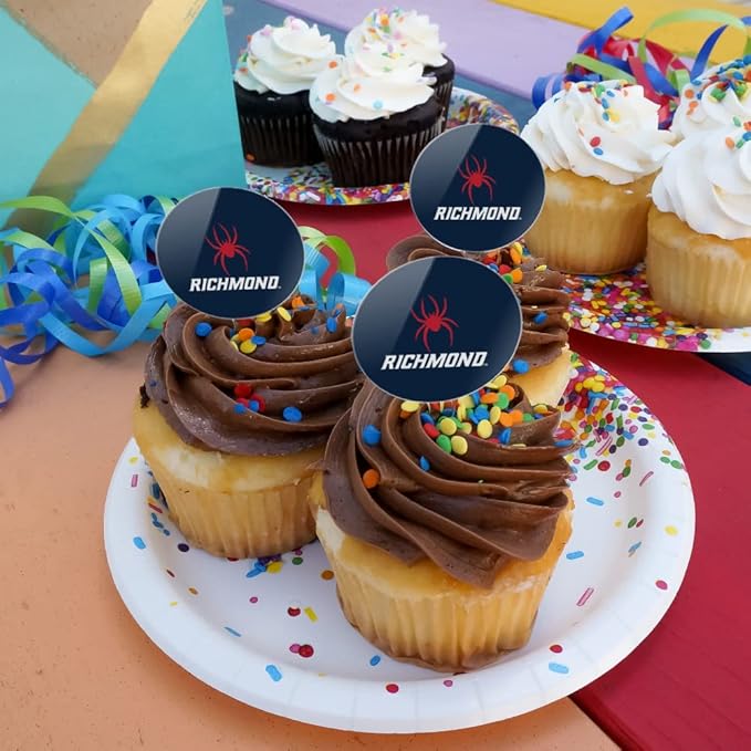 U of Richmond Primary Logo Cupcake Picks Toppers Decoration Set of 6