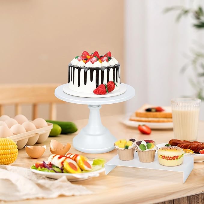 3pcs Metal Cake Stand Set 8''10''12'' Dessert Table Display Perfect for Baby Shower Wedding Birthday (white)