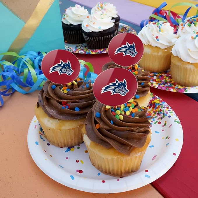 Stony Brook University Primary Logo Cupcake Picks Toppers Decoration Set of 6