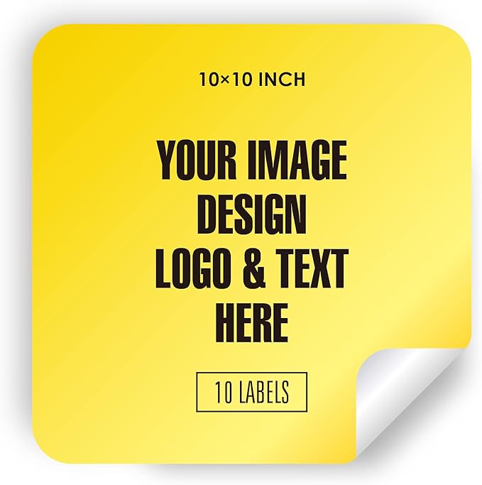 Custom Stickers Personalized Labels with Any Design Image Logo Text,Custom Thank You Label Stickers,10 Labels (Square,10"x10")