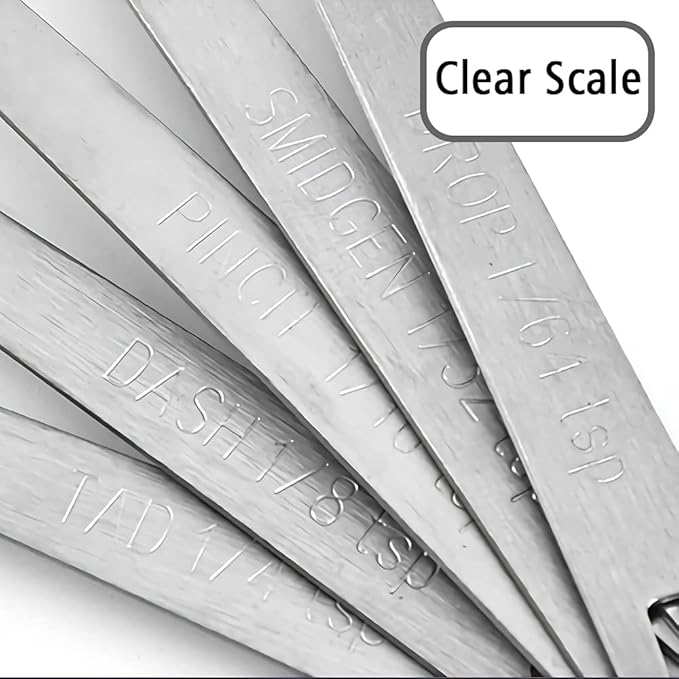 2PCS 1/8 Teaspoon(1/8tsp, 0.625 ml, Dash) Single Tiny Measuring Spoon, Small Individual Stainless Steel Measure Spoons Only