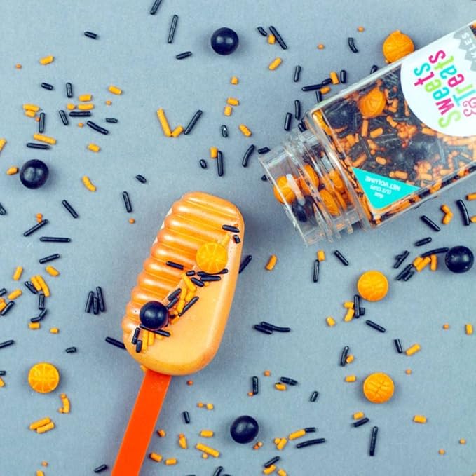 Sprinkles for Cake Decorating Edible Cake Decorations Fancy Basketball Sprinkles, Black and Orange Sprinkles, Cake Sprinkles Cupcake Decorations Ice Cream Toppings Sprinkles for Cupcake Decorating