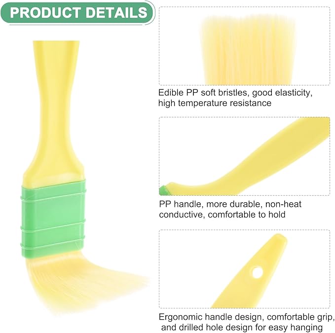 2-Pack Pastry Brush, Soft Basting Baking BBQ Oil Brush for Cooking/Barbecue/Kitchen [1.6"]